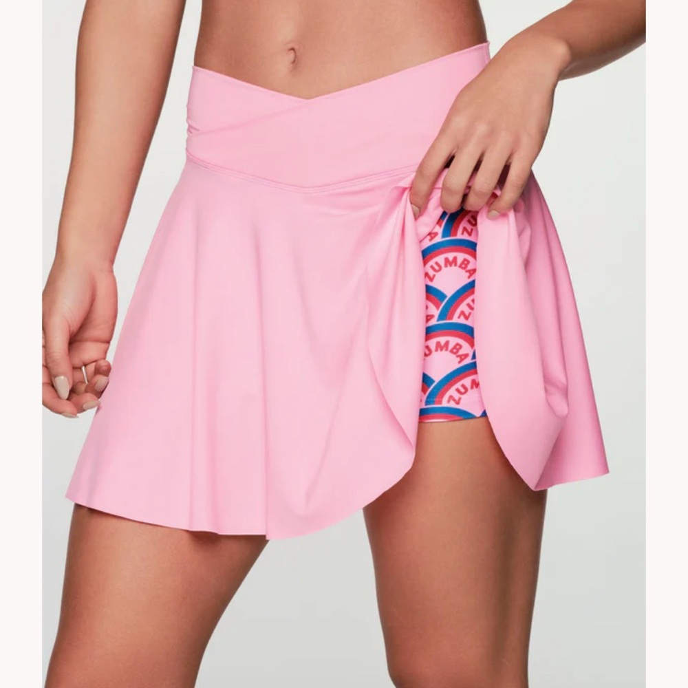 Zumba  Retro Crossover waistband Skort
Pink-boo
